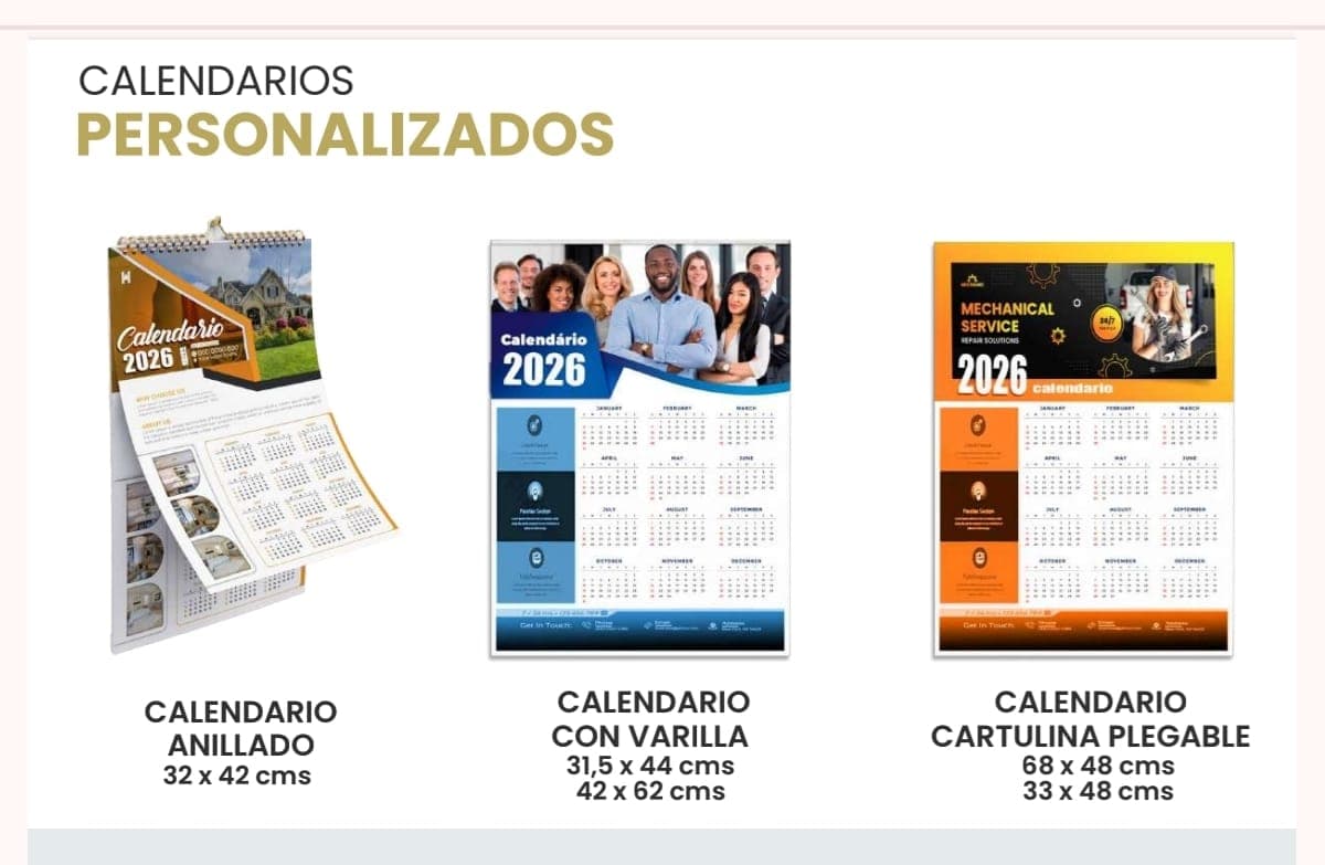 Calendarios personalizados