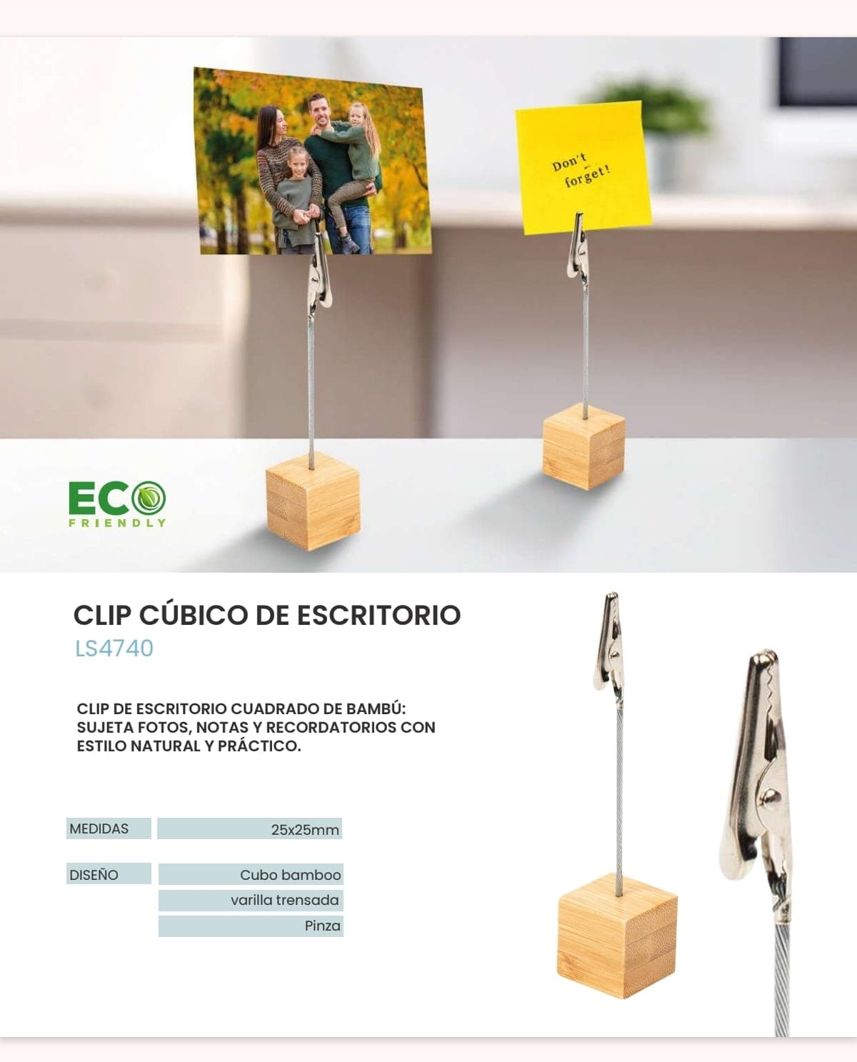 Clip Cubico Escritorio Bamboo