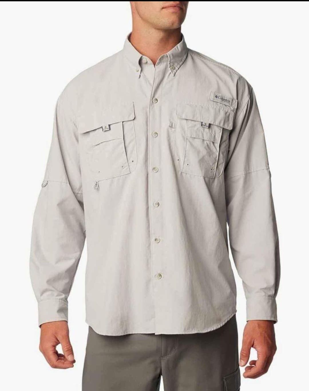 Camisa Columbia PFG con Logo Bordado
