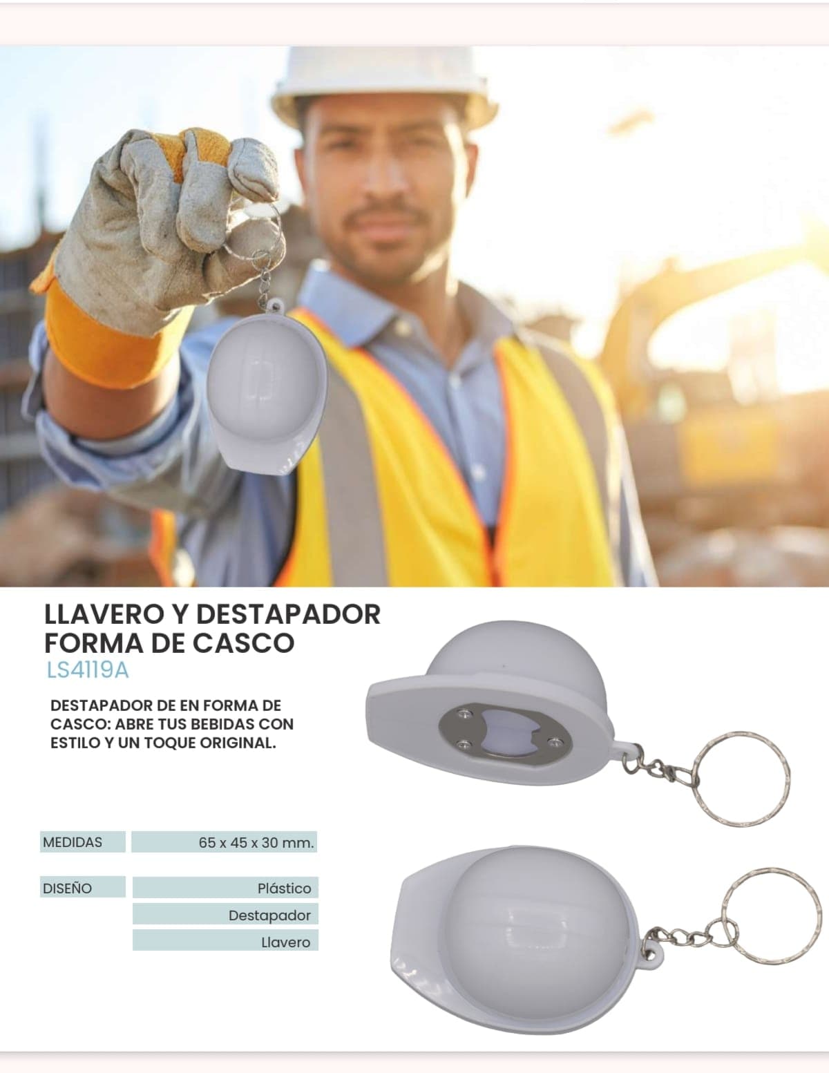 Llavero Destapador Forma Casco