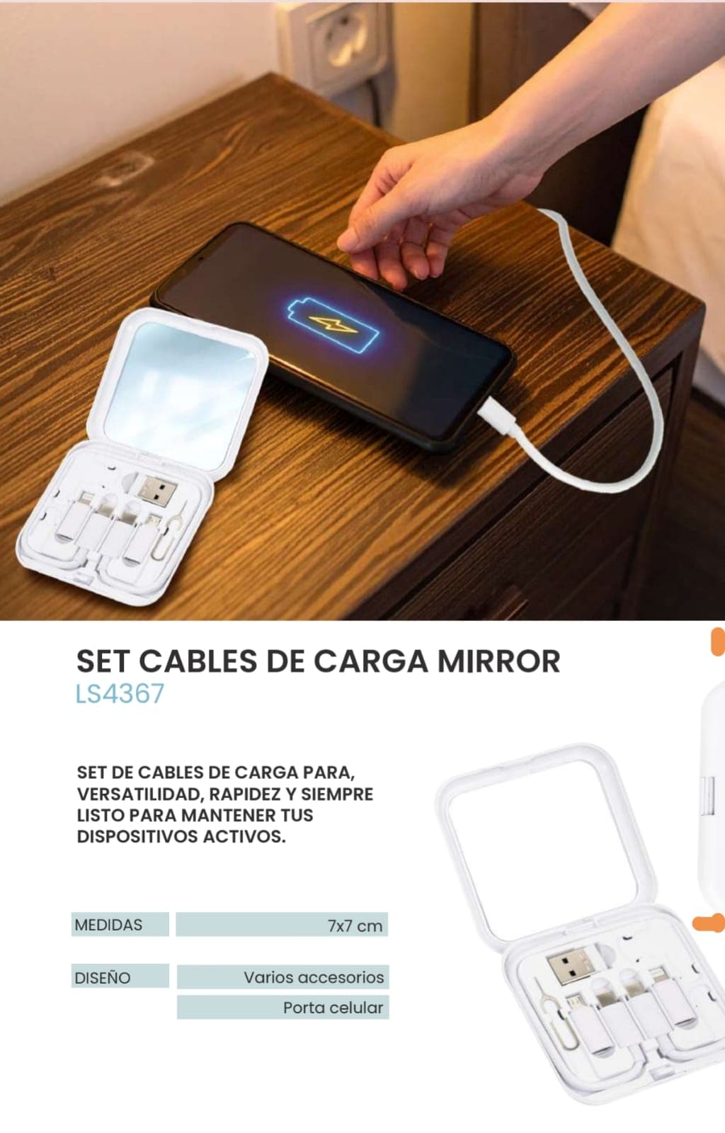 Set cables de carga con mirror